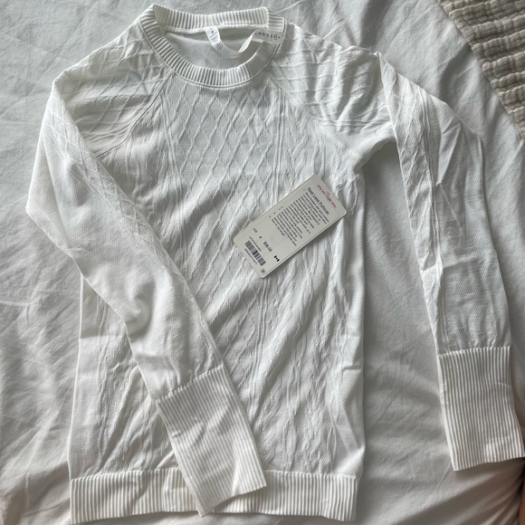 Never worn - lululemon rest less white long sleeve - Picture 1 of 2